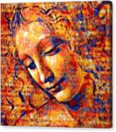 La Scapigliata, 'the Lady With Dishevelled Hair', By Leonardo Da Vinci - Colorful Dark Orange Canvas Print