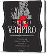 Label For Halloween, Vampire Blood. Vampire Head And Body. Happy Halloween Day Canvas Print