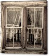 Lace Curtains And Picket Fence Canvas Print