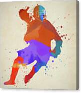 Lacrosse Player Color Splash Canvas Print