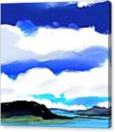 Lake Impression Painting Abstract Landscape Colorful Impression Clouds Sky Lake Mountains Fields Artwork Background Background Abstract Illustration Landscape Modern Winter Background Abstract Art Canvas Print