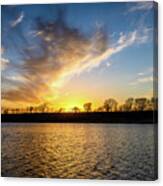 Lake Light - Scenic Sky Over Kaw Lake In Oklahoma Canvas Print