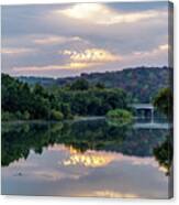 Lake Springfield Fall Morning Reflections Canvas Print