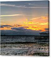 Lakefront Sunset Panorama Canvas Print