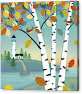 Lakeside In The Fall Canvas Print