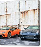 Lamborghini And Ferrari Canvas Print