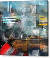 Large Modern Colorful Abstract Art Painting - Summer In The City Canvas Print