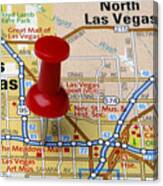 Las Vegas On A Map Canvas Print