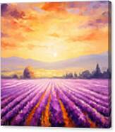 Lavender Field Painting - Impressionist Canvas Print