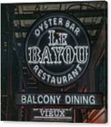 Le Bayou Oyster Bar Restaurant Canvas Print