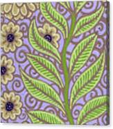 Leaf And Design Periwinkle Purple 2 Canvas Print