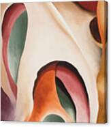 Leaf Motif No 2 - Colorful Modernist Abstract Nature Painting Canvas Print