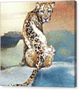 Leopard Watercolor Animal Art Painting Canvas Print