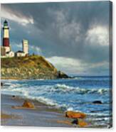 Lighthouse At Montauk Point Canvas Print