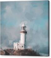 Lighthouse In The Clouds Canvas Print