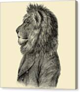 Lion Portrait In Black And White Canvas Print