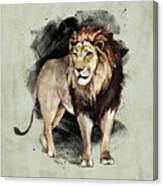 Lion Watercolor Animal Art Painting Canvas Print