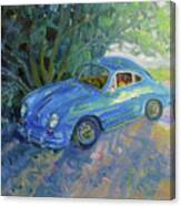Little Blue Porsche Canvas Print