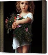 Little Girl With Flowers By William-adolphe Bouguereau Canvas Print