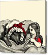 Little Red And The Wolf Canvas Print
