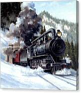 Locomotives - Great Northern Railway 2-8-0 Type Engine Number 1106 Emerging From Cascade Tunnel Canvas Print