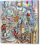 London Collage Ii Canvas Print