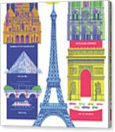 Paris - Retro Travel Poster Canvas Print
