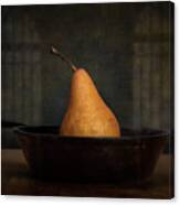 Lone Pear In Cast Iron 1 Canvas Print