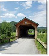 Longley Covered Bridge In Montgomery Vermont Canvas Print