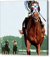 Looking Back, 1 1/2 Mile Belmont Stakes Secretariat 06/09/73 Time 2 24 - Painting Canvas Print