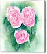 Loose Roses 1 - Pink Roses Canvas Print