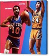 Los Angeles Lakers Jerry West And New York Knicks Walt Sports Illustrated Cover Canvas Print