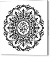 Lotus In Center Mandala Canvas Print