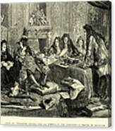 Louis Xiv Of France Transacting Business With His Ministers Canvas Print