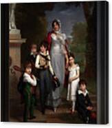 Louise-antoinette-scholastique Gueheneuc With Her Children By Francois Pascal Simon Gerard Canvas Print