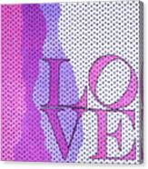 Love In Hot Pink And Purple Canvas Print