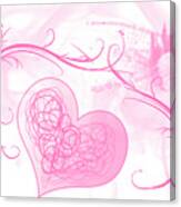 Love Pink Hearts Canvas Print