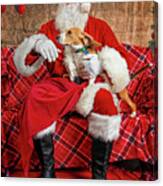 Lucy With Santa 1 Canvas Print