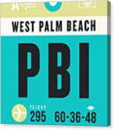 Luggage Tag A - Pbi West Palm Beach Florida Usa Canvas Print