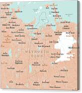 Ma Norfolk Weymouth Town Vector Road Map Canvas Print