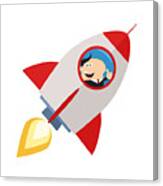Manager Launching A Rocket And Giving Thumb Up Canvas Print