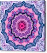 Mandala Abstract Art Pink And Blue Canvas Print
