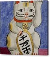 Maneki Neko Beckoning Cat Canvas Print