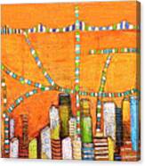 Manhattan In Orange Canvas Print