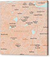 Ma Norfolk Brookline Vector Road Map Canvas Print