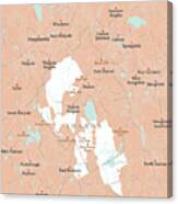 Ma Norfolk Sharon Vector Road Map Canvas Print