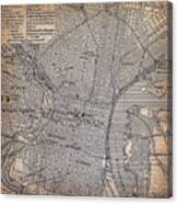Map Of Philadelphia 1898 Canvas Print