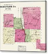 Map Of Schuyler County Ny 1874 Canvas Print
