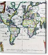 Mappe Monde Or Carte Universel Canvas Print