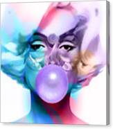 Marilyn Monroe Purple Bubble Gum Canvas Print